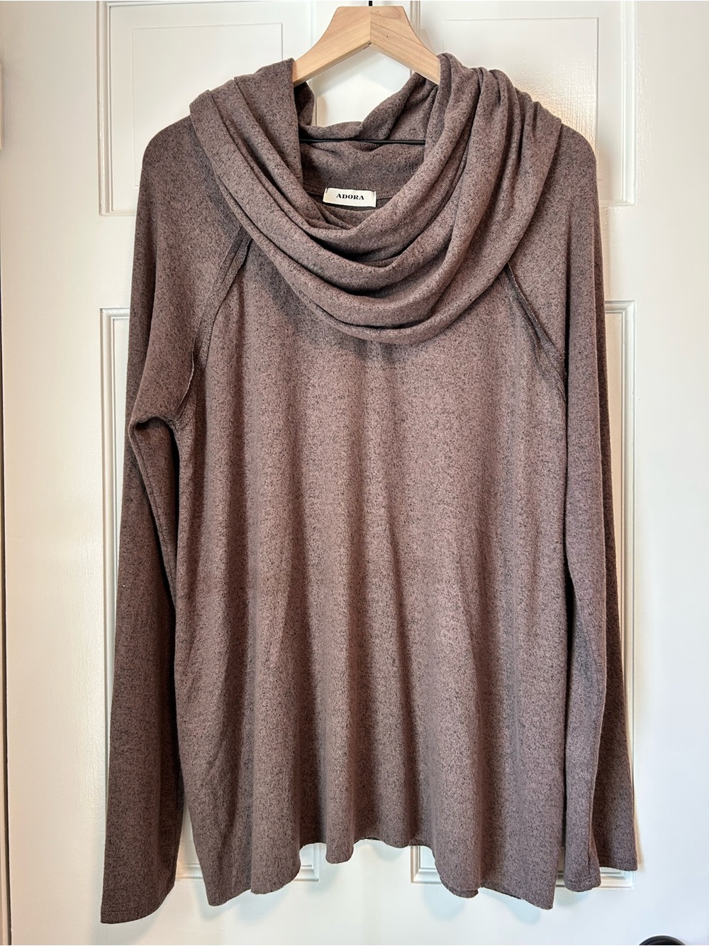 NWOT ADORA Taupe Cowl Neck Sweater Size M